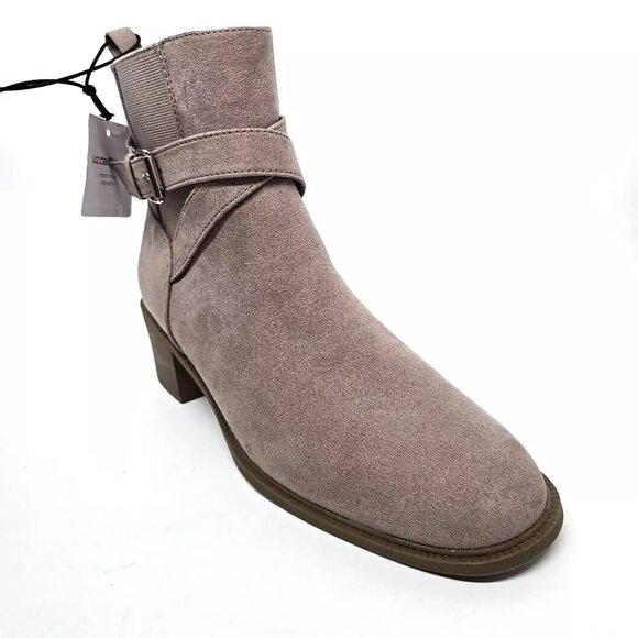 Liz Claiborne Emberly Koala Suede Taupe Boots Women's Size 8.5 Wide Width - Picture 9 of 12